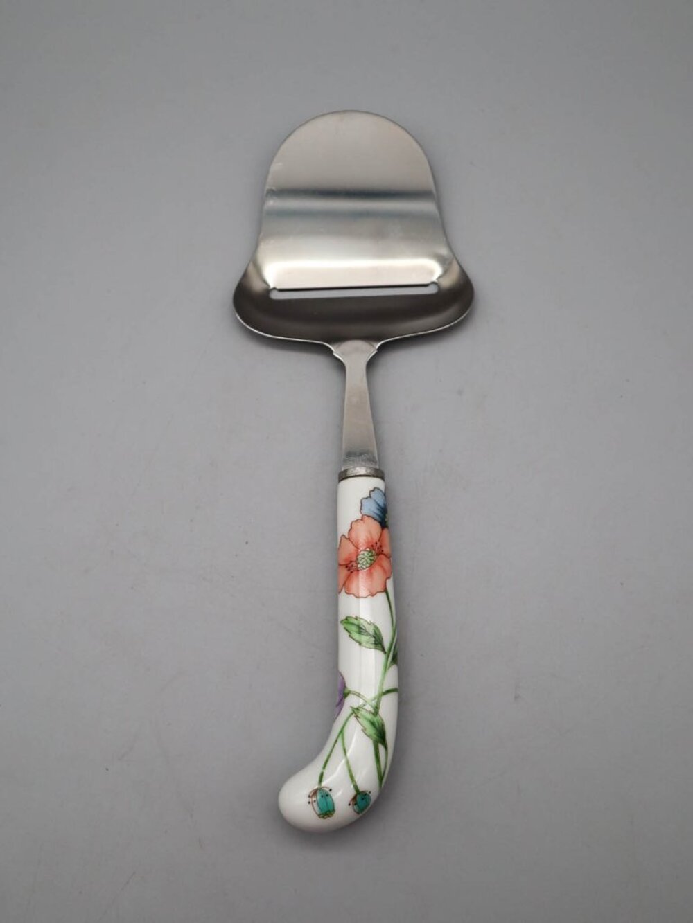 Vtg Villeroy & Boch Amapola Poppy Cheese Slicer Plane Stainless Steel Porcelain